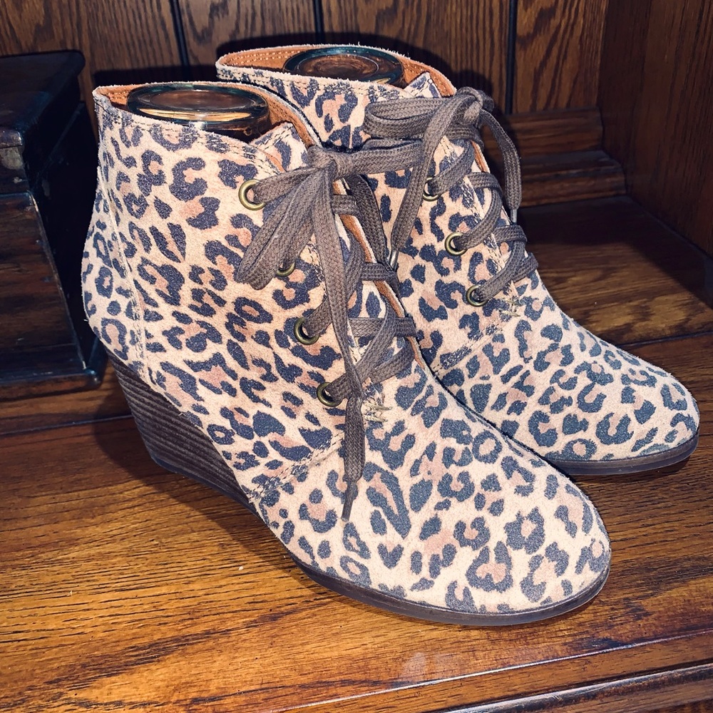 Lucky Brand Wedge Booties Sz 6 1/2